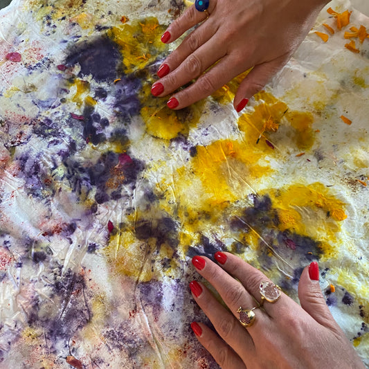 eco printing, eco print flower print natural dyes natural textiles