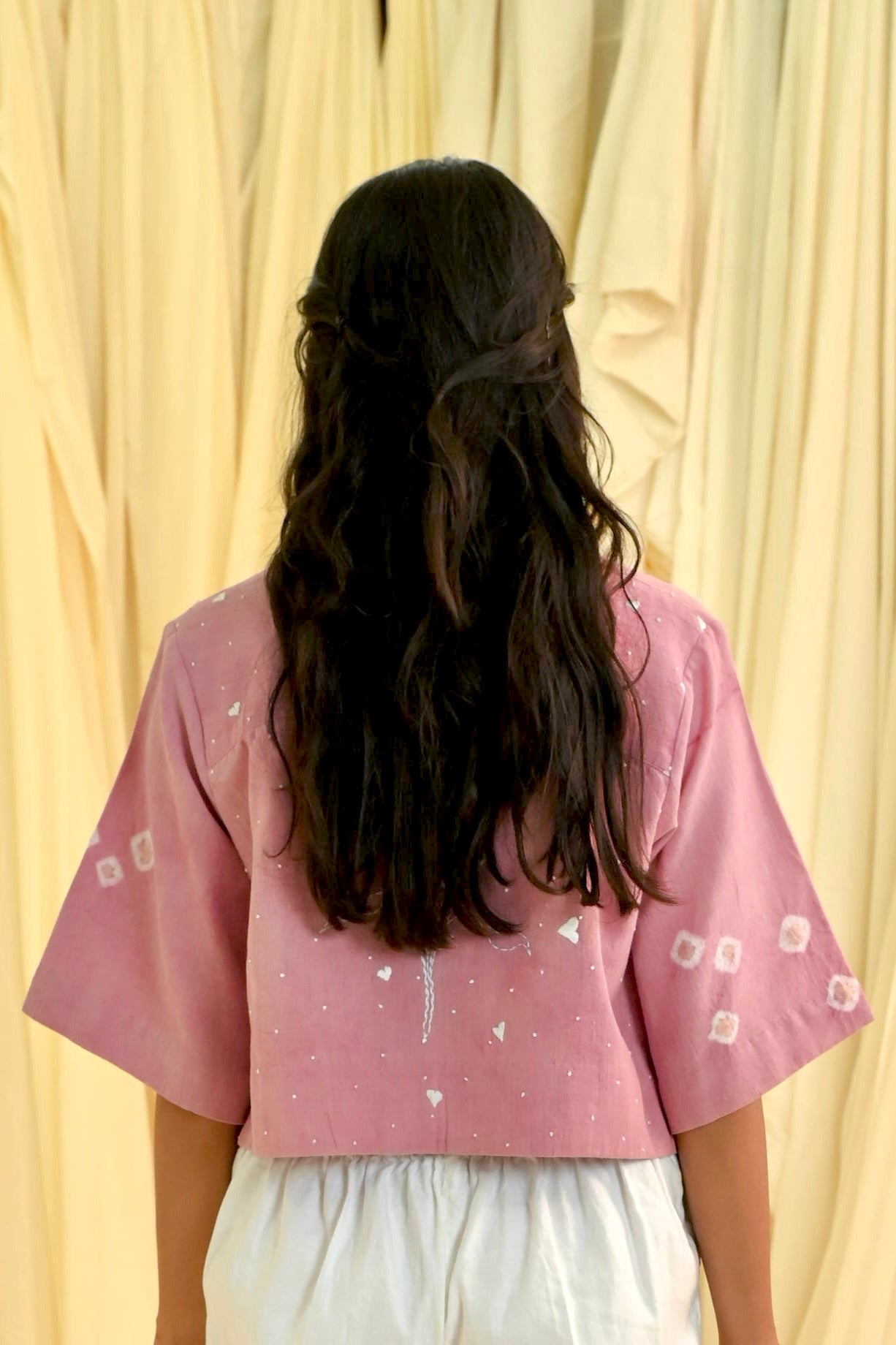 Pink Khadi Embroidered Shirt