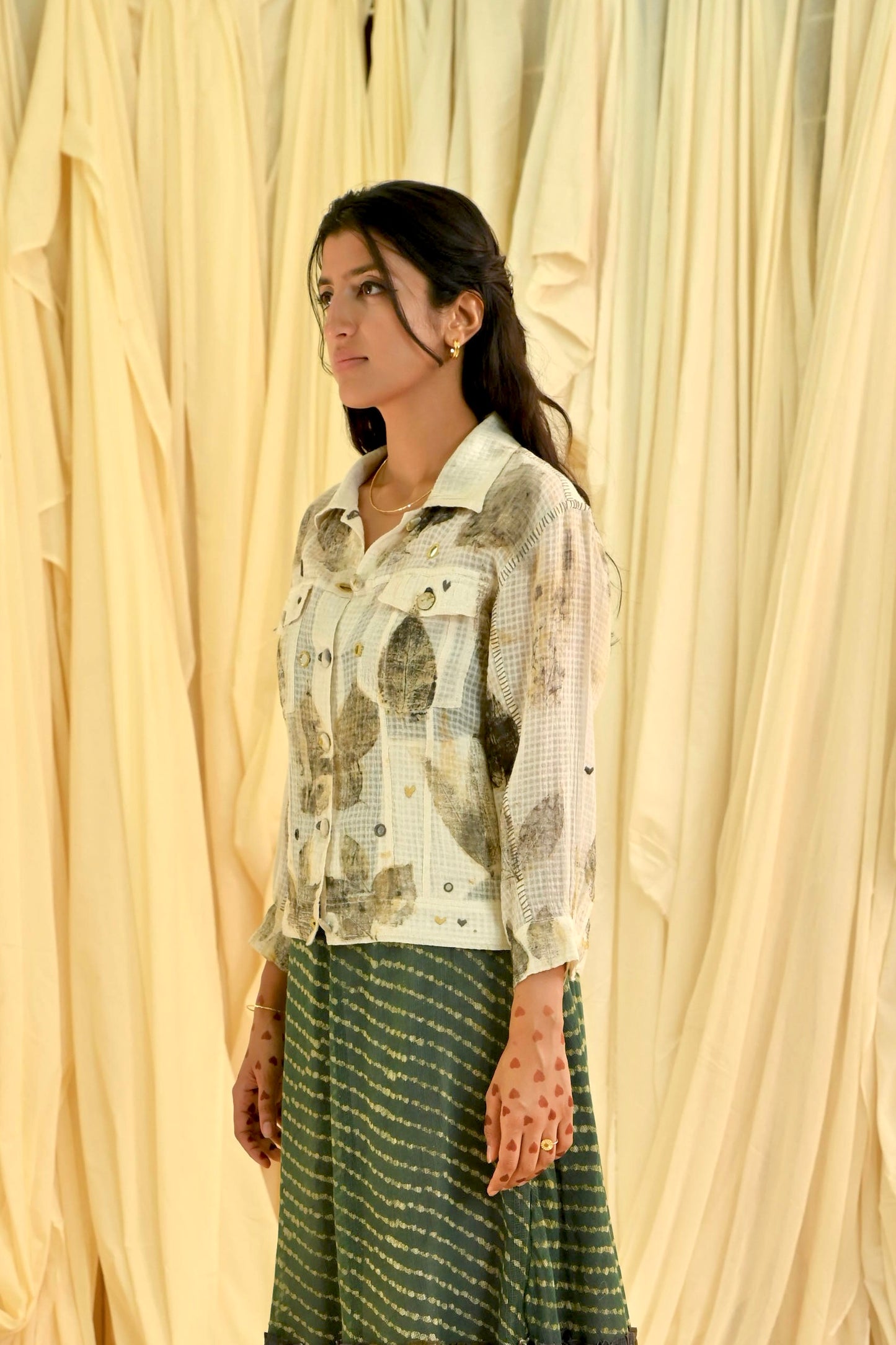 Eco-Printed Mirror Embroidery Over-shirt
