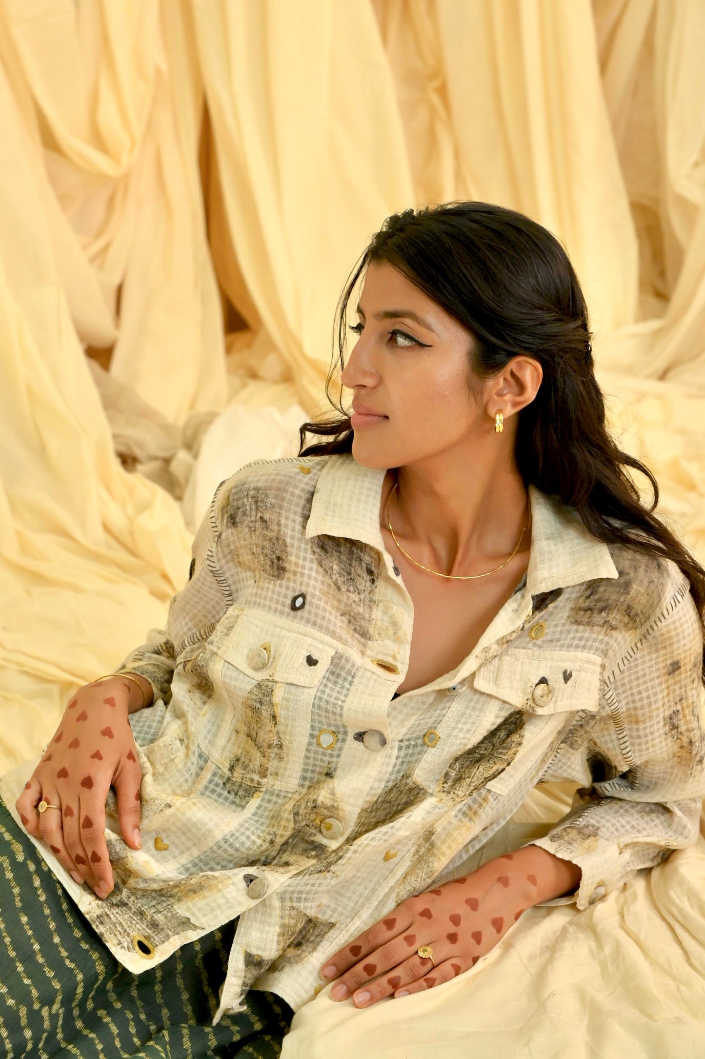 Eco-Printed Mirror Embroidery Over-shirt