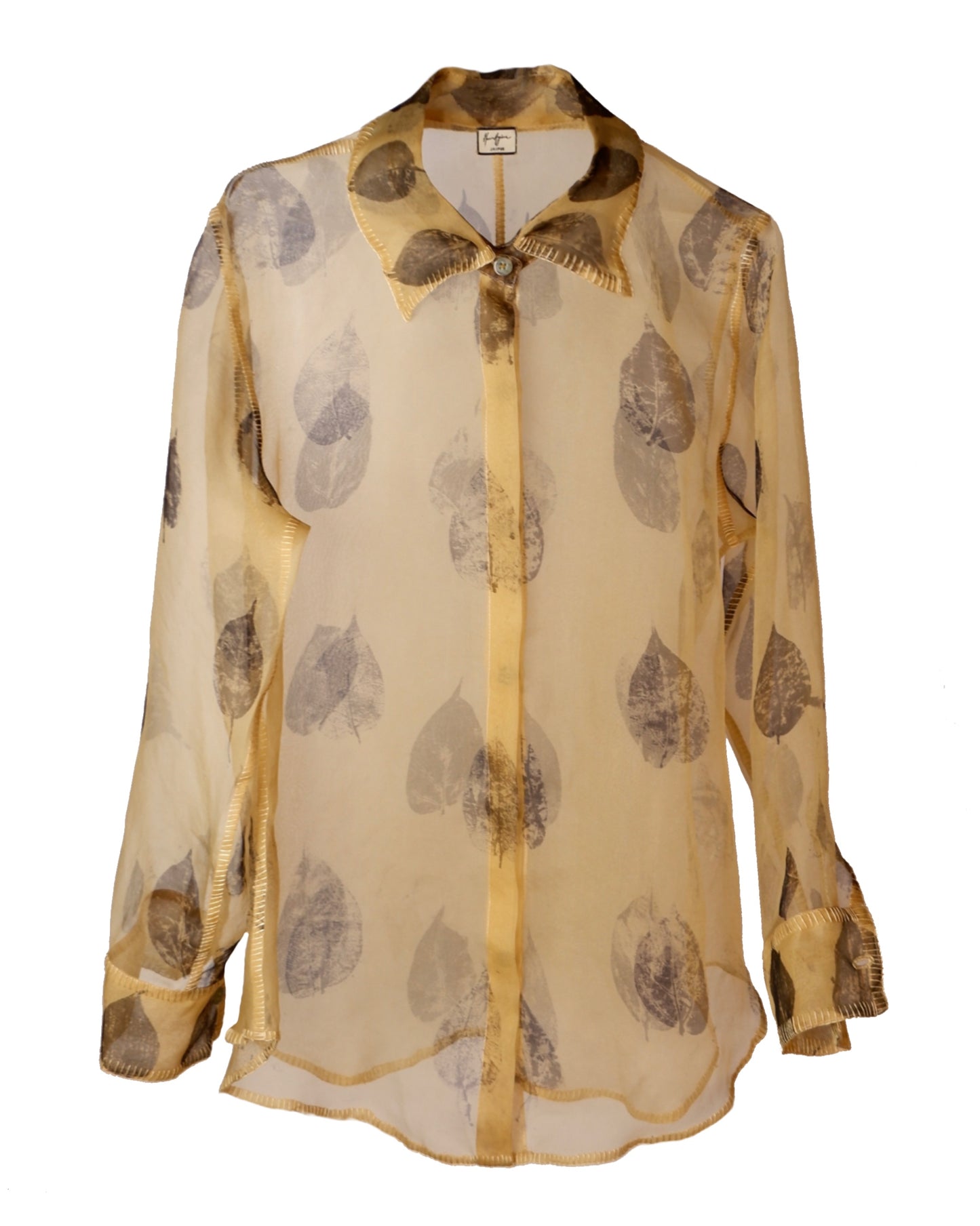 Eco-Printed Organza Sheer Shirt