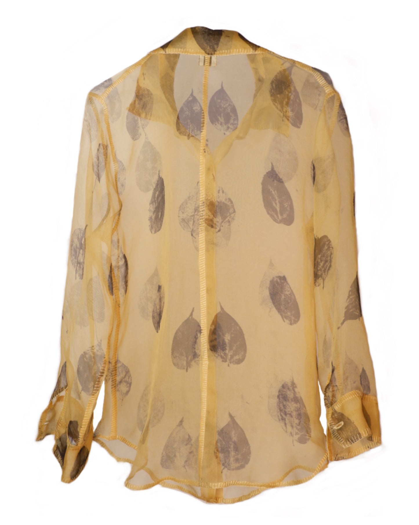 Eco-Printed Organza Sheer Shirt
