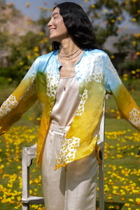 Teen Leaf Satin Silk Shirt