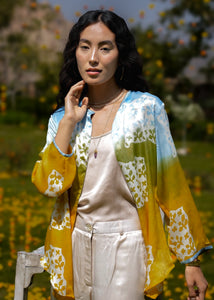 Teen Leaf Satin Silk Shirt