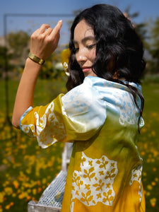 Teen Leaf Satin Silk Shirt
