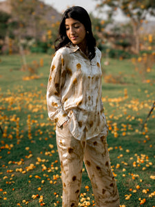 Marigold High Satin Silk Shirt