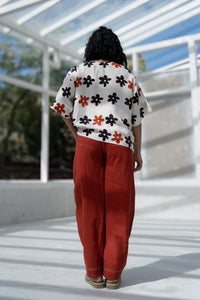 Red Madder handloom cotton pants, naturally dyed, modeled for everyday comfort.

