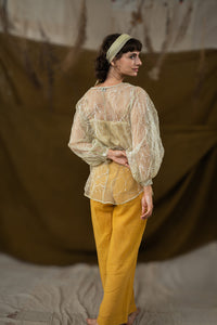 Yellow Eve Silk Organza Top