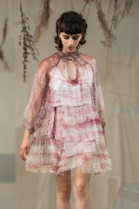 Black Current Silk Organza Dress