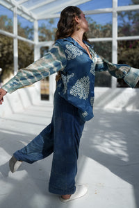 Handcrafted women's co-ord set dyed with natural indigo – made in Jaipur