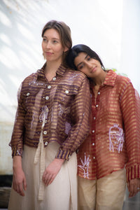 Purple Zari Handloom Silk Jacket