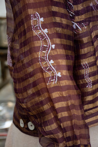 Purple Zari Handloom Silk Jacket