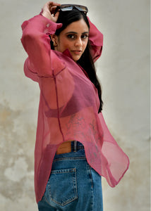 Floral Chemise Silk Organza Shirt
