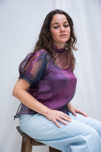 Midnight Fallon Silk Organza Top
