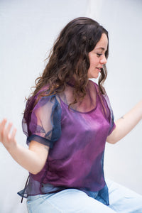 Midnight Fallon Silk Organza Top