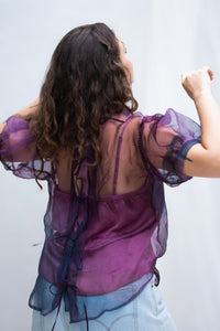 Midnight Fallon Silk Organza Top