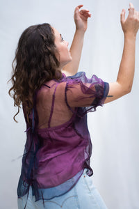 Midnight Fallon Silk Organza Top