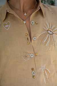 Bombay Galaxy Embroidered Linen Shirt