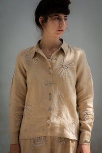 Bombay Galaxy Embroidered Linen Shirt