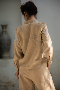 Bombay Galaxy Embroidered Linen Shirt