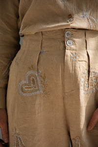 Bombay Galaxy Embroidered Linen Pants