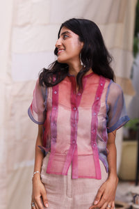 Aurora Silk Organza Shirt Half Sleeve