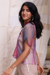 Aurora Silk Organza Shirt Half Sleeve