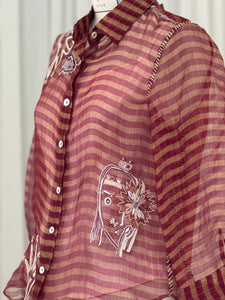 Zari Stripe Shirt Red