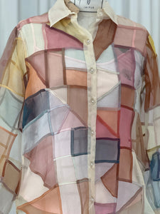 Indradhanush Mosaic Silk Organza Shirt