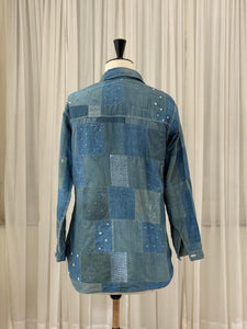 Mosaic Indigo Cotton Patchwork Shirt