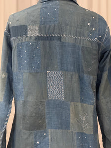 Mosaic Indigo Cotton Patchwork Shirt