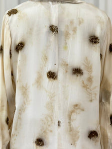 Marigold w Swarovski High Satin Silk Shirt