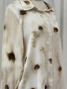 Marigold w Swarovski High Satin Silk Shirt