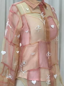Spring Jogakbo Silk Organza Shirt (Pastel)