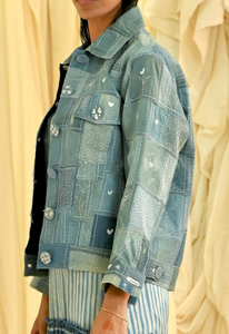 Denim Blue Patchwork - Jacket